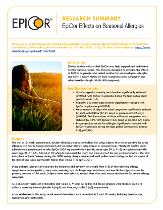 EpiCor Effects on Seasonal Allergies